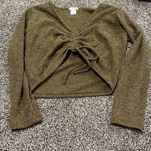 Wild moss, ruched long sleeve top.